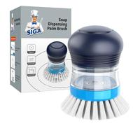 MR.SIGA Brosse à Vaisselle avec Distributeur de Liquide, Lot de 1 | Brosse Cuisine pour Laver Vaisselle Casserole Évier, idéale pour le nettoyage de la cuisine et de la vaisselle, Bleu Marine