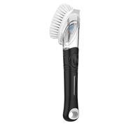 MR.SIGA Brosse Vaisselle avec Distributeur de Liquide, Brosse Cuisine à Manche Long, Tête Rechangeable avec Grattoir, Nettoyage Vaisselle Casserole Poêle Évier