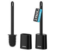 MR.SIGA Brosse WC Silicone, Brosse Toilettes WC avec Support, Lot de 2