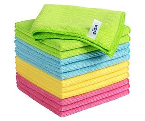 MR.SIGA Chiffon Microfibre, Lavette Microfibre Serviette Tout Usage, Lot 12