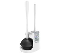 MR.SIGA Ensemble de Déboucheur Ventouse et Brosse WC pour Le Nettoyage de la Salle de Bain, Blanc, 1 Ensemble
