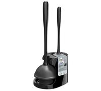 MR.SIGA Ensemble de Déboucheur Ventouse et Brosse WC pour Le Nettoyage de la Salle de Bain, Noir, 1 Ensemble