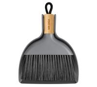 MR.SIGA Ensemble Mini Pelle et Balayette, Petite Pelle Balayette de Table | Petite Pelle et Balayette avec Manche en Bambou, Rangement à Poignée Compacte, Petit Balai Ramasse Poussière, Gris