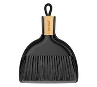 MR.SIGA Ensemble Mini Pelle et Balayette, Petite Pelle Balayette de Table | Petite Pelle et Balayette avec Manche en Bambou, Rangement à Poignée Compacte, Petit Balai Ramasse Poussière, Noir