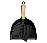 MR.SIGA Ensemble Pelle et Balayette, Petite Pelle Balayette de Table avec Manche en Bambou, Petit Balai Ramasse Poussière, Noir