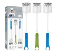 MR.SIGA Goupillon à Bouteille avec Long Manche, Brosse Biberon, Lot de 3 | Brosse de Nettoyage pour Gourdes Anti-Rayures, Brosse à Bouteille pour Thermos Verres à Boire Tasse avec Manche Antidérapant