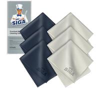 MR.SIGA Lot 6 Chiffons Nettoyage de Lunettes en Microfibre pour Ecrans | Chiffons Lunettes de Vue Surchoix pour Lentilles, Écrans, Appareils Photo, Tablettes et Glasse, 15 x 18 cm, Marine/Gris