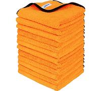MR.SIGA Lot de 12 Chiffons Microfibre Voiture, Microfibre Séchage Voiture Ultra-Épais et Absorbant, Chiffon Lavage Entretien Auto, 40 x 60 cm, Orange