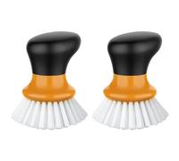 MR.SIGA Lot de 2 Brosses à Vaisselle avec Poignée Ergonomique, Brosse Cuisine pour Nettoyage des Casseroles Poêles Assiettes Évier, Orange
