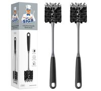 MR.SIGA Lot de 2 Goupillons Bouteille, Brosse à Bouteille avec Long Manche | Goupillon Biberon, Brosse Nettoyage pour Bouteille Verre, Tasse & Thermos, Poignée Antidérapante, Diamètre 5,8cm, Noir