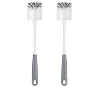 MR.SIGA Lot de 2 Goupillons Bouteille, Brosse à Bouteille avec Long Manche | Goupillon Biberon, Brosse Nettoyage pour Bouteille Verre, Tasse & Thermos, Poignée Antidérapante, Diamètre 5,8cm, Gris