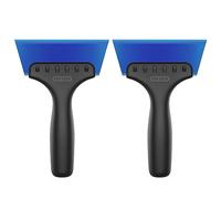 MR.SIGA Lot de 2 Petites Raclettes à Vitres Multifonctions pour Pare-Brise de Voiture, Mini Raclette pour Fenêtre Verre Miroir, Raclette Tout Usage Salle de Bain Porte de Douche Carreau, Noir et Bleu