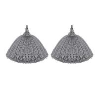 MR.SIGA Lot de 2 Têtes de Plumeau Poussière en Microfibre Lavable Amovible, Gris