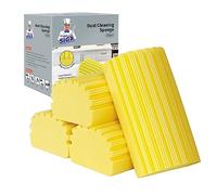 MR.SIGA Lot de 4 Éponges de Nettoyage de Poussière, Éponge à Poussière Réutilisable avec Surface Striée, Jaune