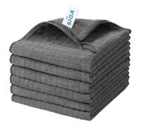 MR.SIGA Lot de 6 Chiffons Microfibre Absorbants, Torchon Cuisine Tout Usage, Taille 35 x 40 cm, Gris