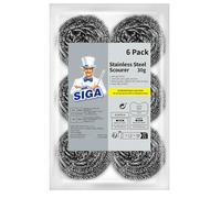 MR.SIGA Lot de 6 éponges à récurer en Acier Inoxydable 30 g