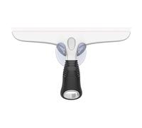 MR.SIGA Raclette Vitre Silicone avec Support Ventouse, Raclette Vitre Professionnel pour Pare-Brise de Voiture, Fenêtre, Porte de Douche, Salle de Bain, Noir et Blanc