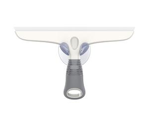 MR.SIGA Raclette Vitre Silicone avec Support Ventouse, Raclette Vitre Professionnel pour Pare-Brise de Voiture, Fenêtre, Porte de Douche, Salle de Bain, Blanc et Gris