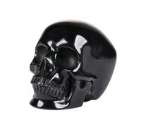 Mr.Skull 2.0 """" Black Obsidian cristal crane a main sculpte de pierre de pierre de pierre de joie Sculpture Reiki Style de guerison Statue de dec