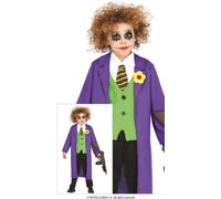 Mr Smile Costume de Héros d'Aventure d'Halloween Enfants Clown Vilain Fantaisie Tenue amusante Super Héros Fantôme Suit, Taille : 98/104 Couleur : Violet