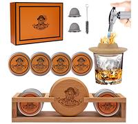Mr. SMOKESOME Kit fumoir à whisky - Kit fumoir à l'ancienne pour homme avec torche et 4 copeaux de bois, pas de butane nécessaire - Cadeau idéal pour garçons d'honneur, décoration de bar, présentoir