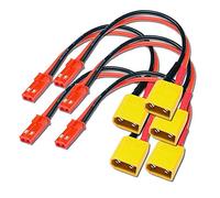 Mr. Stecker Modellbau® Lot de 5 adaptateurs XT30 mâle vers fiche femelle JST BEC femelle 10 cm Câble adaptateur pour batterie Lipo