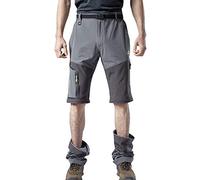 Mr.Stream Homme Élastique 2-en-1 Pantalon de Randonnée Convertible Outdoor Trekking Séchage Rapide Respirant Pantalon de Montagne Escalade Camping Randonnée Medium Grey