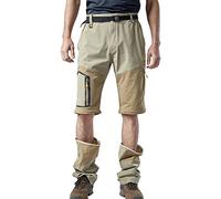 Mr.Stream Homme Élastique 2-en-1 Pantalon de Randonnée Convertible Outdoor Trekking Séchage Rapide Respirant Pantalon de Montagne Escalade Camping Randonnée Medium Khaki