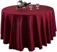 MR TANGMEN Nappe de Table Nappe Ronde Maison Restaurant Mariage Cérémonie Infroissable Anti Tache Décoration de Table pour Réception Anniversaire Vin Rouge Rond:300cm