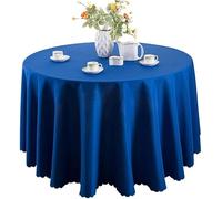 MR TANGMEN Nappe de Table Nappe Ronde Maison Restaurant Mariage Cérémonie Infroissable Anti Tache Décoration de Table pour Réception Anniversaire Saphir Rond:280cm