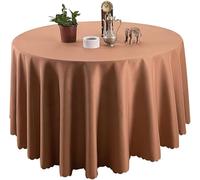 MR TANGMEN Nappe de Table Nappe Ronde Maison Restaurant Mariage Cérémonie Infroissable Anti Tache Décoration de Table pour Réception Anniversaire Café Clair Rond:260cm