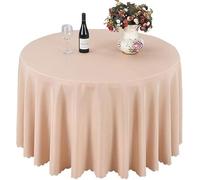 MR TANGMEN Nappe de Table Nappe Ronde Maison Restaurant Mariage Cérémonie Infroissable Anti Tache Décoration de Table pour Réception Anniversaire Champagne Rond:260cm