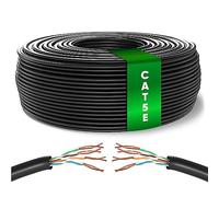 Mr. Tronic Vrac Câble Ethernet 50m, Bulk Reseau LAN Cat 5E Haut Debit Pour Internet Rapide 1 Gbps 100 MHz, Câble Ethernet AWG24, Cat5E en Vrac UTP CCA (50 Mètres, Noir)
