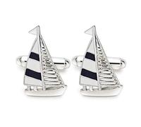 Mr.Van Boutons De Manchette Bateau à Voiles Plaqué Rhodium pour Hommes Chemise Business Mariage Ou comme Cadeau d'anniversaire