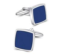 Mr.Van Boutons De Manchette Bleu Agate Hommes, Mode classique Platinum Plated Pour Hommes Chemise Business Mariage Ou Comme Cadeau D'anniversaire