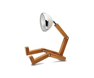 Mr Wattson's Lampe de table originale - Lampe de chevet LED réglable faite à la main + lampe de bureau | l 15,5 x H 18-40 cm | Blanc vintage