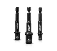 Mr.wintek Lot de 3 adaptateurs de douille 1/4", 3/8", 1/2", 1/4", noir, pour perceuse-visseuse sans fil, perceuse et pilote