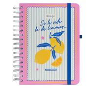 Mr. Wonderful Agenda scolaire journalier 2026-2027 avec spirale et autocollants - Planificateur quotidien complet de septembre 2026 à août 2027 avec extras - Si la vida te da citrons