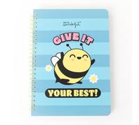 Mr. Wonderful - Cahier à couverture rigide A5 Bee - Encadrement en spirale - Donnez le meilleur de vous-même ! - 160 pages carrées - Comprend des autocollants