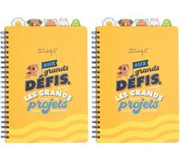 Mr. Wonderful - Cahier A4 avec des intercalaires à onglets - Aux grands défis, les grands projets (Lot de 2)