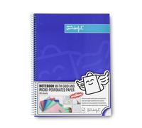 Mr. Wonderful - Cahier A4 bleu - Feuilles quadrillées et microperforées - 80 pages - Couverture extra rigide - Reliure spirale - Autocollants inclus