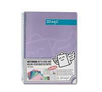Mr. Wonderful - Cahier A4 Lilas - 240 pages quadrillées micro-perforées - Couverture extra rigide - Encadrement spirale - Autocollants inclus