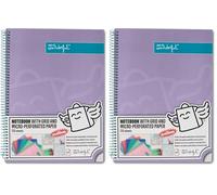 Mr. Wonderful - Cahier A4 Lilas - 240 pages quadrillées micro-perforées - Couverture extra rigide - Encadrement spirale - Autocollants inclus (Lot de 2)