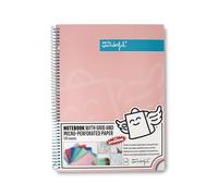 Mr. Wonderful - Cahier A4 Rose - 240 pages quadrillées micro-perforées - Couverture extra-rigide - Encadrement spirale - Autocollants inclus