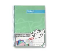 Mr. Wonderful - Cahier A4 vert - Feuilles quadrillées et microperforées - 80 pages - Couverture extra rigide - Reliure spirale - Autocollants inclus