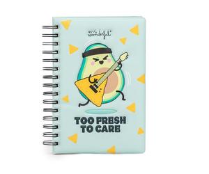 Mr. Wonderful - Cahier A5 Avec Couverture En Relief - Avocado - Carnet À Spirale, 240 Pages Blanches, Pièce 3D En Memory Foam Antistress Et Feuille D'Autocollants - Papier FSC