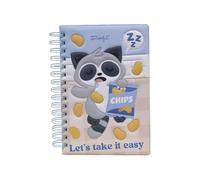 Mr. Wonderful Cahier A5 Squishy - Lazy Raton Laveur - 240 Pages Blanches FSC