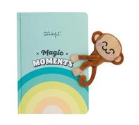 Mr. Wonderful - Cahier avec peluche et fermeture magnétique singe - Magic moments - 100% polyester - Comprend 192 pages lignées