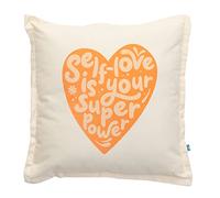 Mr. Wonderful Embroided cushion orange - Self-love is your superpower