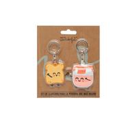 Mr. Wonderful, Lot de 2 porte-clés-Toast et confiture Mixte, multicolore